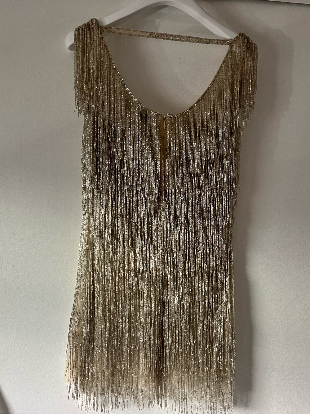 Galia Lahav Daisy Fringe Beaded Mini Cocktail Dress - Picture 2 of 8